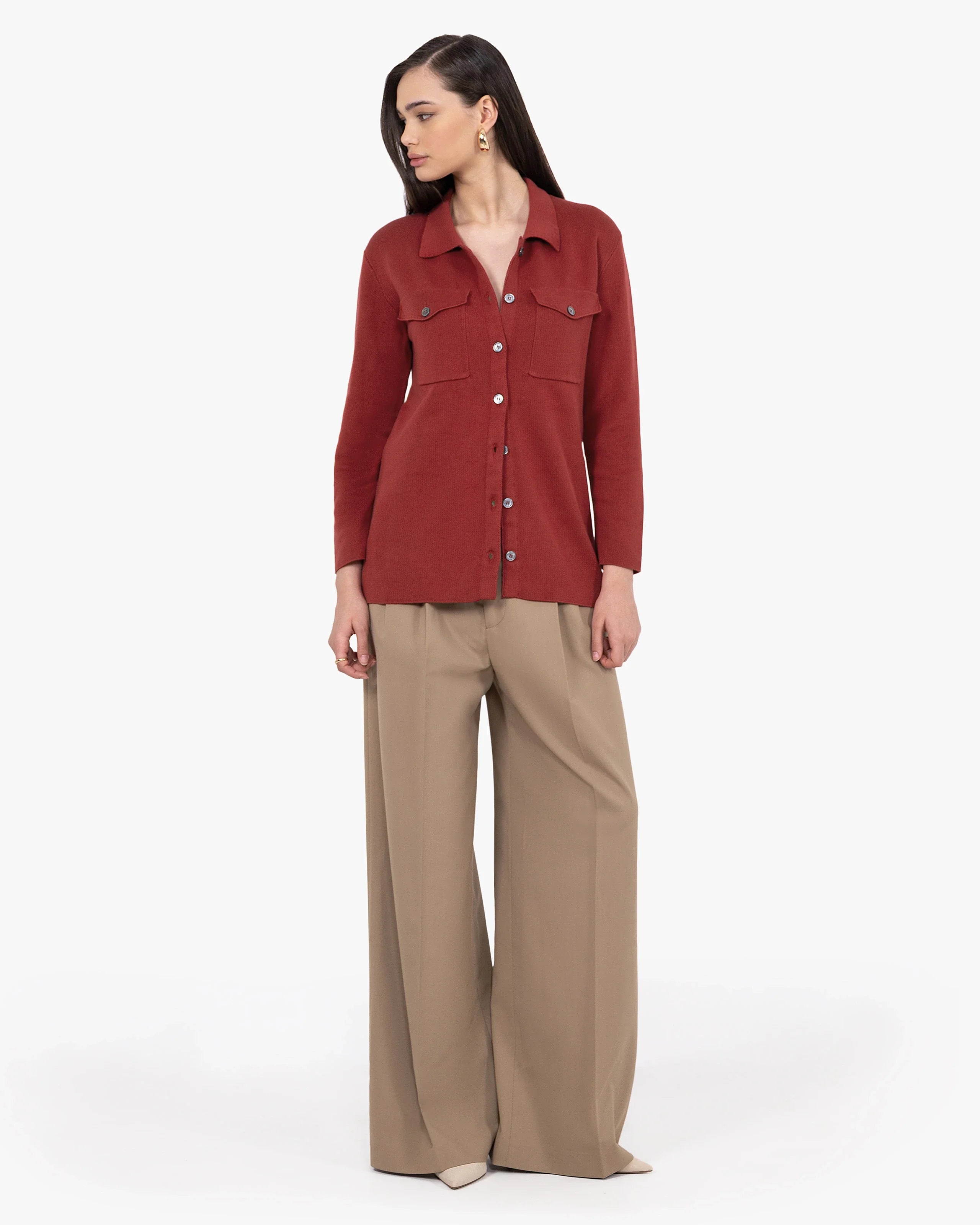 Oasi Shirt Sweater - Red