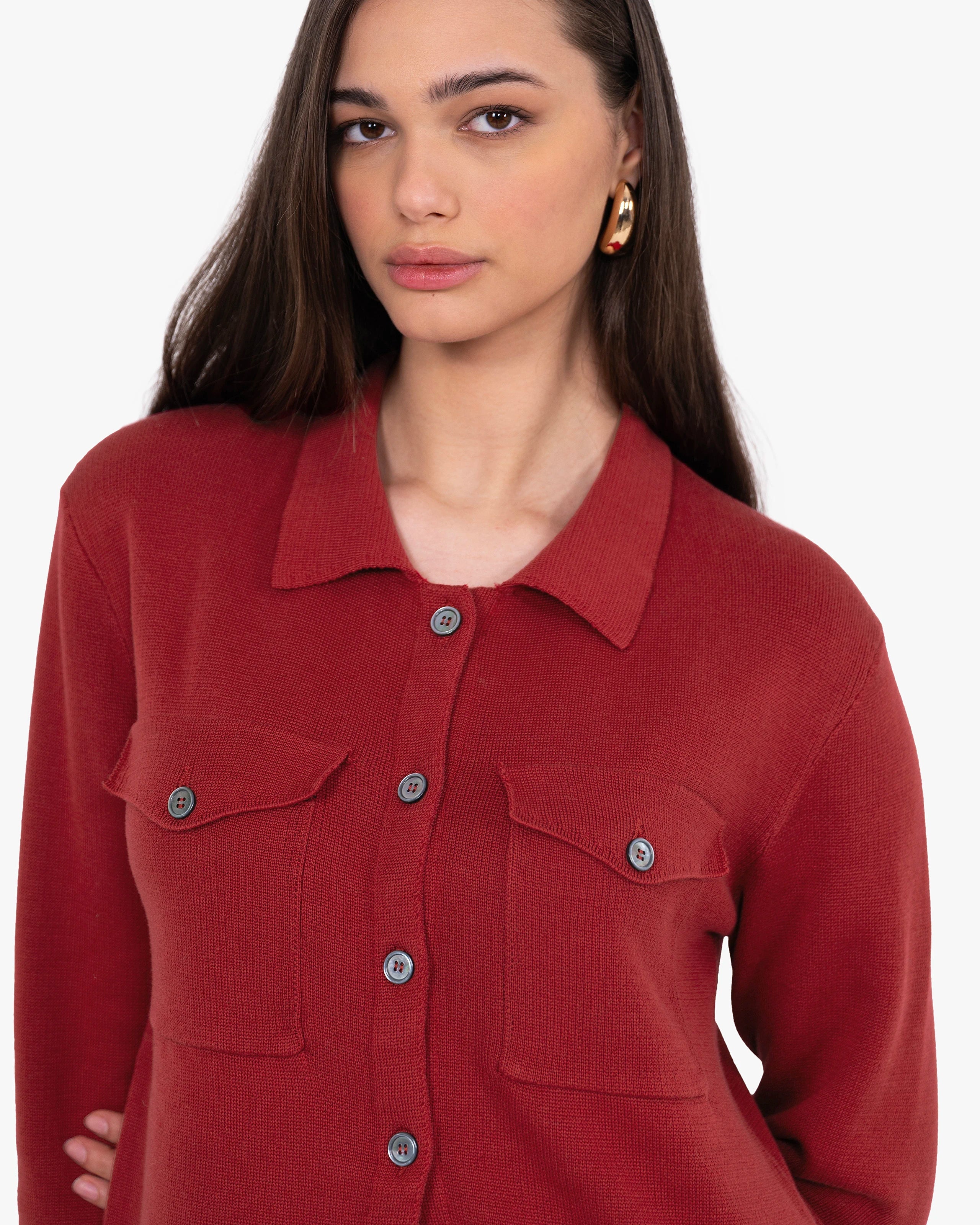 Oasi Shirt Sweater - Red