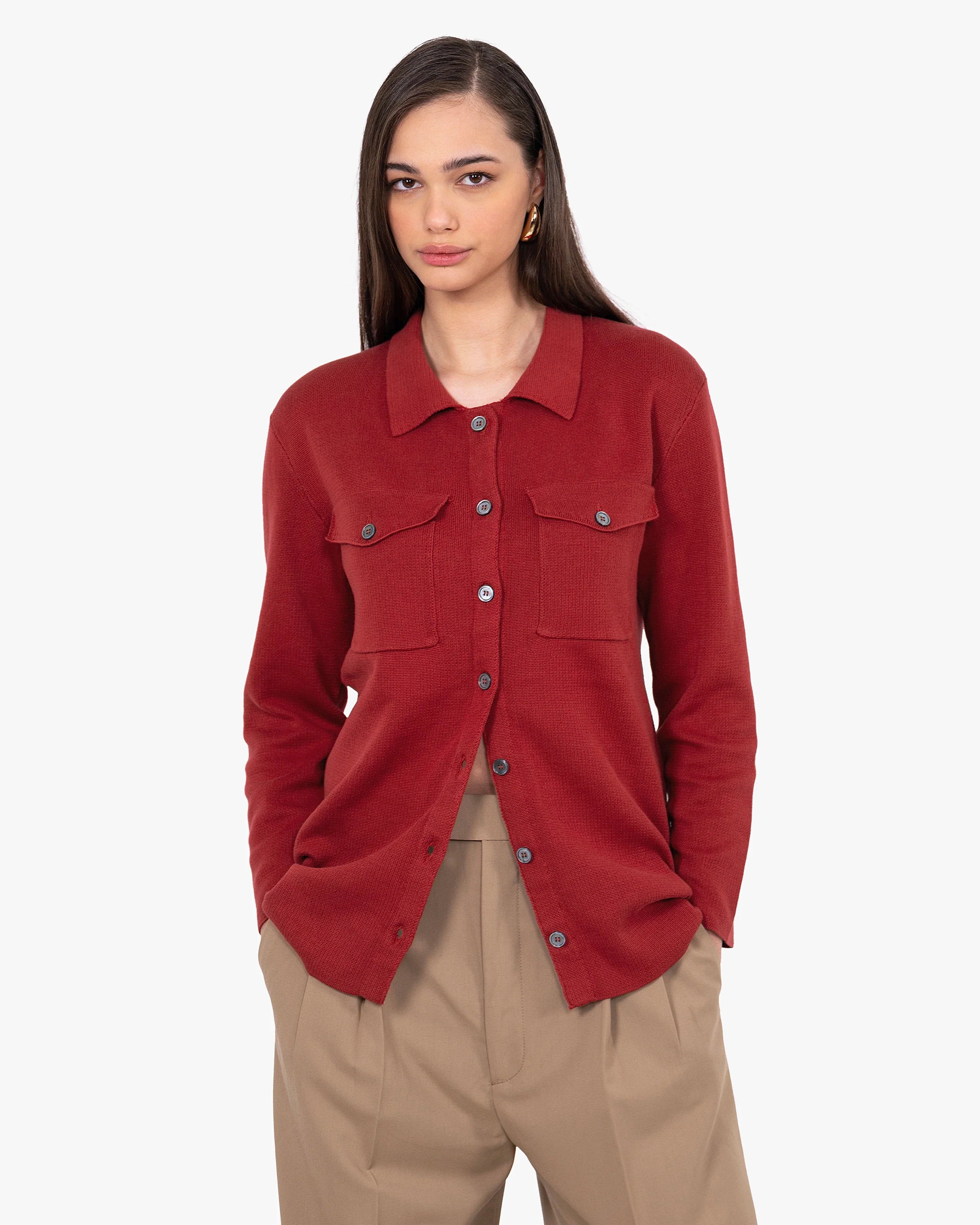 Oasi Shirt Sweater - Red