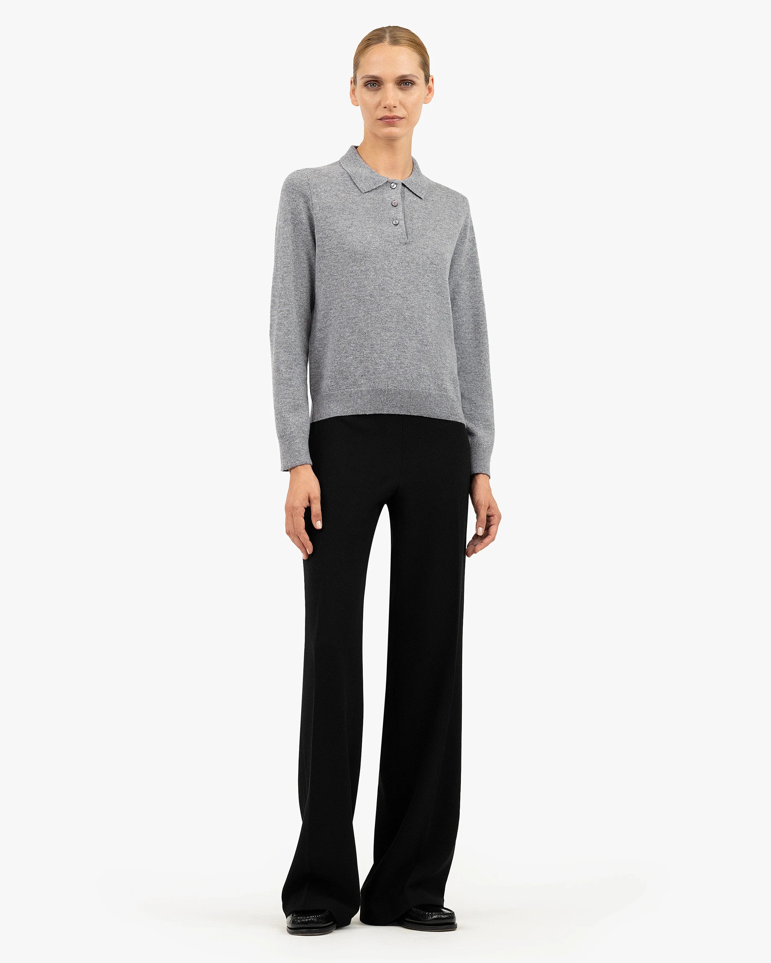 Women's Tribeca Polo Sweater - Medium Grey