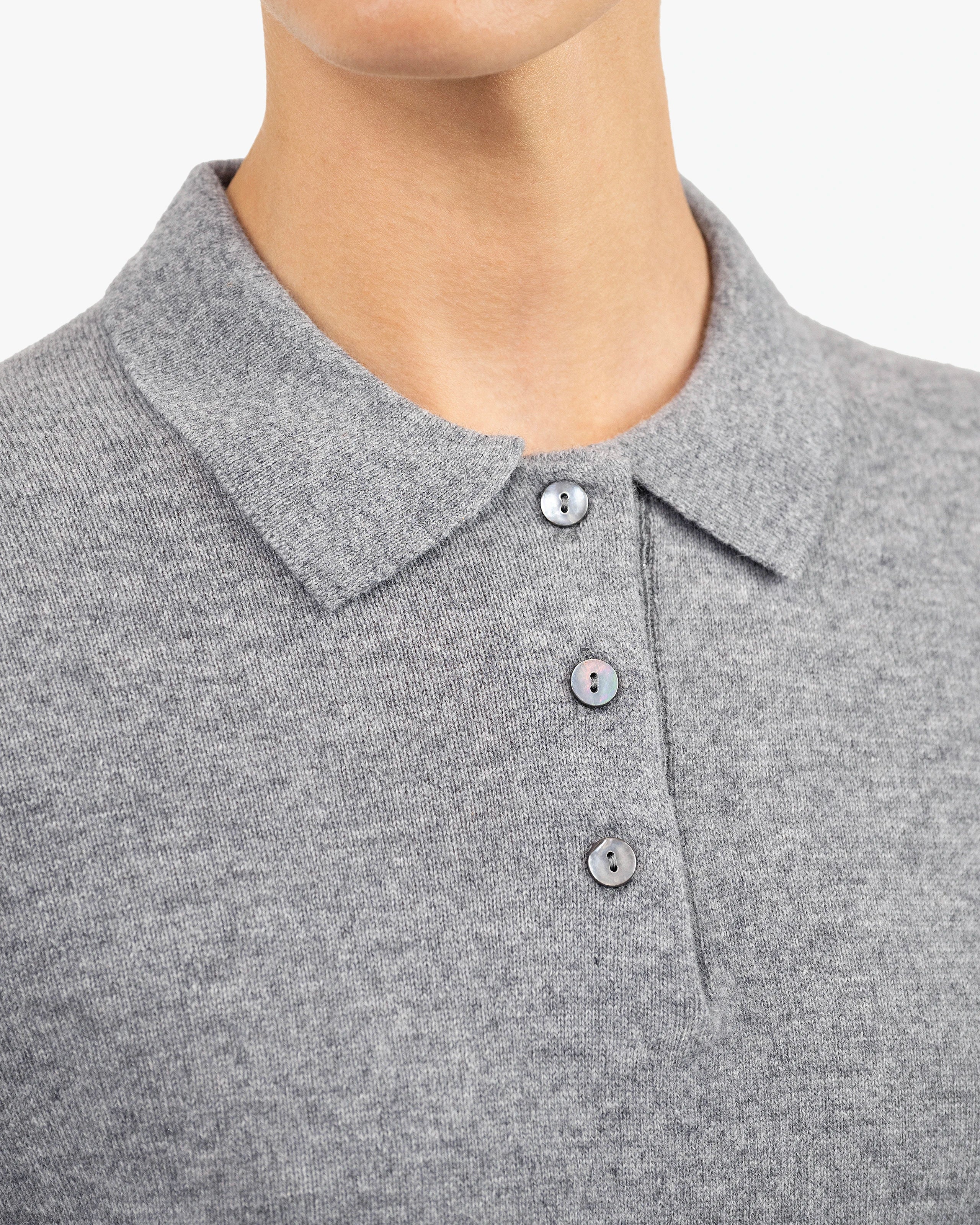 Women's Tribeca Polo Sweater - Medium Grey