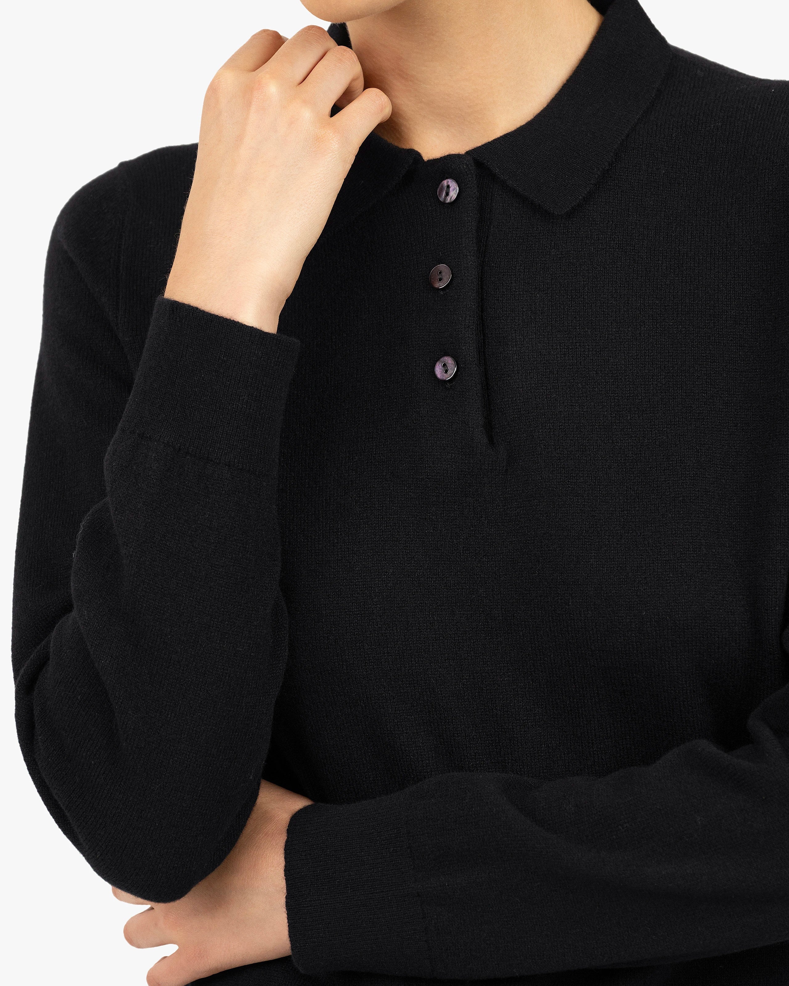 Women's Tribeca Polo Sweater - Black