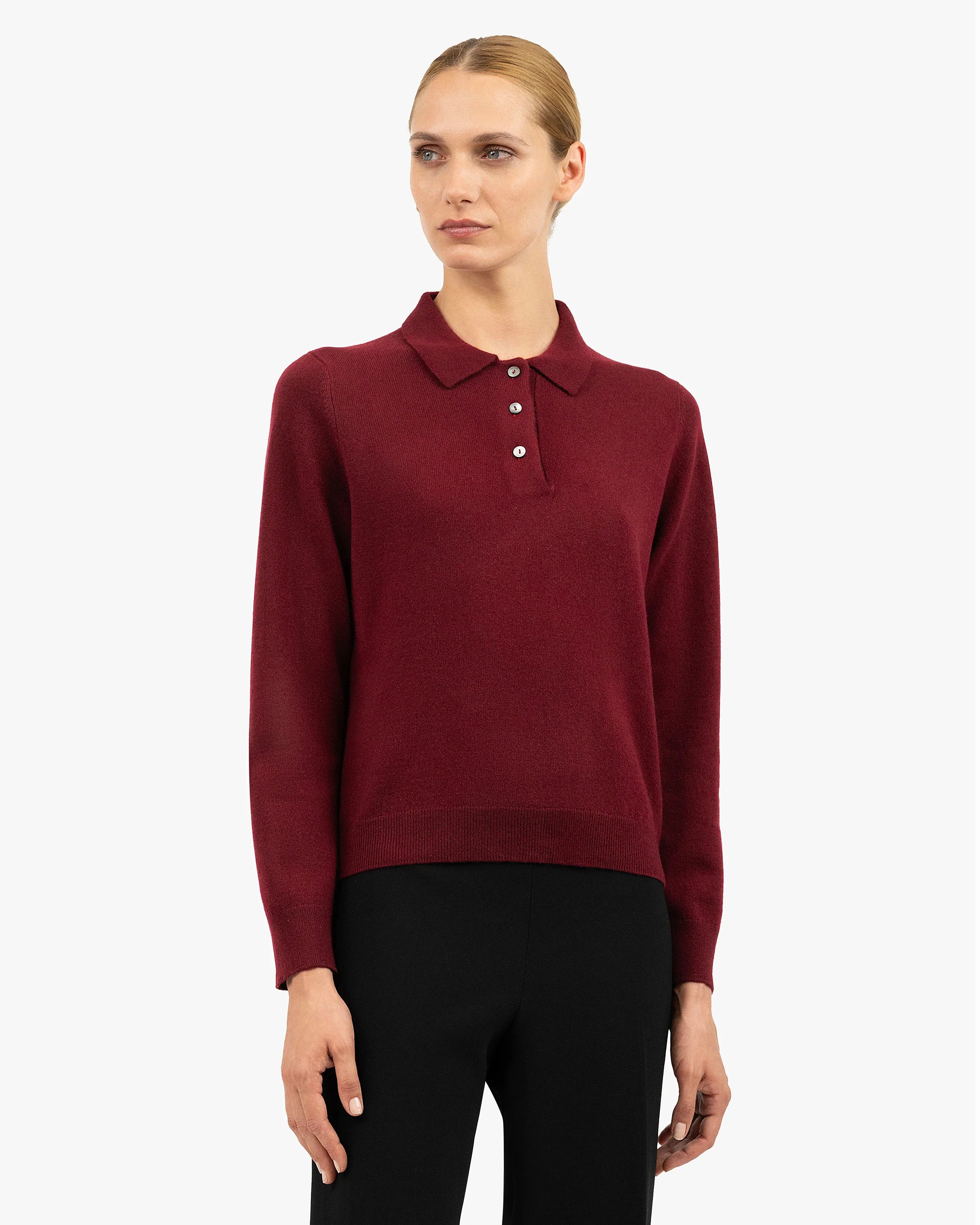 Women's Tribeca Polo Sweater - Bordeaux